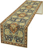 Vintage Boho Floral Table Runner, Elegant Luxurious Rustic Country Farmhouse Navy Blue Gold Retro Flower Pattern for Home Kitchen Table Decor Dining Coffee Room Party Decor 13x108in