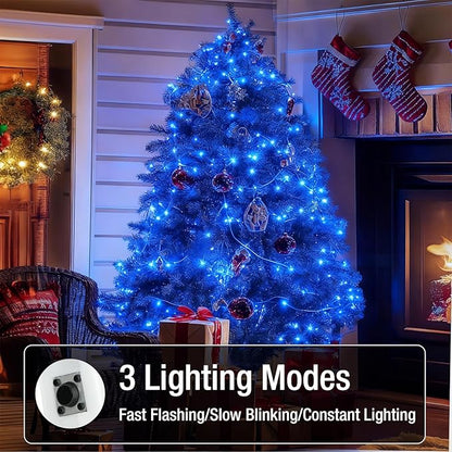 12 Pack Fairy Lights Battery Operated - 7ft 20 Led Twinkle Lights 3 Modes, Bulk Mini String Lights Waterproof for Mason Jars Vases DIY Party Wedding Decoration Christmas -Blue