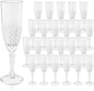 Plastic Champagne Flutes, 24PCS White Transparent Wine Glasses Goblets Shatterproof Reusable Flute for Weddings, Bachelor Parties, Toasting, and Events(24,Transparent)