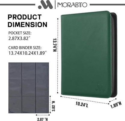 Card Binder 9 Pocket,Trading Card Binder Holds up to 360 Cards with 20 Sleeves,Zipper Card Holder Album Compatible with TCG Card/Game Cards/Sports Card