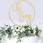 Oh Boy Cake Topper - Wooden Oh Boy Baby Shower Cake Decorations - Baby Shower Cake Topper for First Birthday/Gender Reveals Party, Photo Booth Props