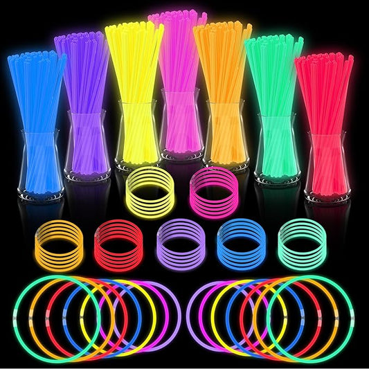 Halloween Glow Sticks Bulk Party Pack- Ultra Bright 800pk Glow in the Dark Party Favors, Glow Decorations, Neon Party Glow Necklaces and Glow Bracelets with Connectors