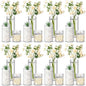 Nuogo 24 Pcs Plastic Cylinder Vases Tall Clear Flower Vases for Centerpieces Hurricane Candle Holder for Home Wedding Office Party Formal Dinners Decorations (4''/6''/8'')