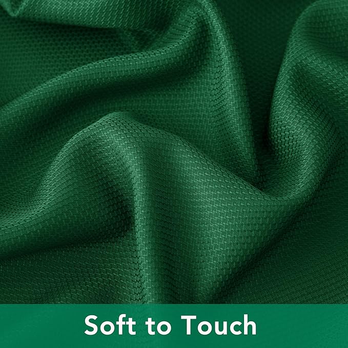 Biscaynebay Textured Fabric Christmas Square Table Cloth 90x90 Inch, Hunter Green Water Resistant Spill Proof Tablecloths for Dining, Kitchen, Wedding and Parties etc. Machine Washable
