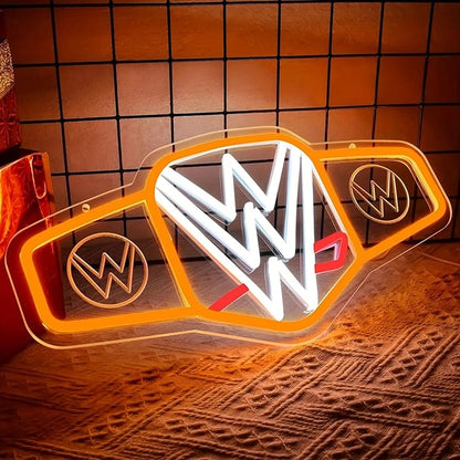 Wrestling Neon Sign for Wall Decor, Dimmable LED Boxing Belt Championship Neon Signs Light for Bedroom Dormitory Man Cave Beer Bar Boxing Club Gym Game Room, Gifts for Boys