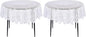 Juvale Round Lace Tablecloth - 59-Inch White Polyester - Scalloped Edge Circle Tablecloth with Floral Overlay & Vintage Decor for Wedding Receptions & Home (Pack of 2)
