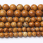 Yellow Woodgrain 10mm Stone Beads for Jewelry Making DIY Craft Gemstone Beads Kit (10mm, 35pcs) Smooth Healing Crystal Beads for Bracelets, Necklaces, Home Decor