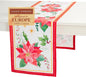 Maison d' Hermine Table Runner 100% Cotton Single Layer Table Runners 108 inches Long for Thanksgiving Christmas Decorations Home Kitchen Dining Party Wedding (Poinsettia Christmas, 14.5" x 108")