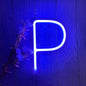 ENUOLI Blue Neon Letter Sign - Battery/USB Powered LED Alphabet Neon Art Lights for Wedding, Birthday, Christmas, Home Bar Decoration