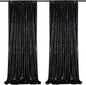 Black Sequin Backdrop 2 Panels 2FTx8FT Halloween Backdrop Curtains Party Decorations Birthday Wedding Photo Backdrop