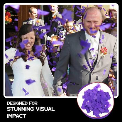 Ultimate Confetti, Purple Biodegradable Confetti - Rectangular Fluttering Tissue Paper Confetti for Cannon and Launcher use – Best for Gender Reveal, Parties, Concerts and Weddings - 20 lb, 320 oz