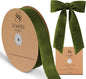 Olive Green Velvet Ribbon 1.5'' 25 Yards for Christmas Tree, Gift Wrapping, Flower Bouquet, Wreath Decorations, Bow Making