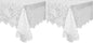 Juvale Lace Tablecloth - 60 x 97-Inch White Rectangular Table Cloth - Vintage Floral Scalloped Edge Elegant Dainty Tea Party Tablecloth & Wedding Reception Decor (Pack of 2)