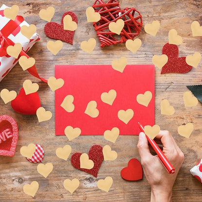 100pcs Champagne Heart Sponge Confetti Decor Heart Confetti Heart Shape Petals Scatter Confetti Table Wedding Decor Valentine’s Day Confetti for Wedding Valentine's Day Party Supplies