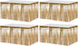 4 Pack 29x108 Inch Metallic Foil Fringe Tinsel Table Skirts for Rectangle Tables Streamer Curtains Backdrop for Christmas, Birthday, Parade Floats, Halloween Party Supplies(Champagne Gold)