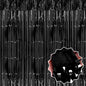 6 Pack Black Foil Fringe Curtains Backdrop, 3.28 x 8.2 Ft Metallic Streamers Tinsel Curtains Background for Photo Booth, Birthday, Weddings, Carnivals, Graduation, Themed Party Decorations