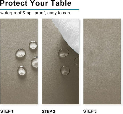 Hiasan Taupe Rectangle Tablecloth - Waterproof and Spillproof Washable Fabric Table Cloth for Dining Room Kitchen Party and Outdoor, 60 x 84 Inch