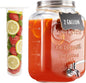 2 Gallon Glass Drink Dispenser for Parties, Beverage Dispenser, Lemonade Dispenser with 18/8 Stainless Steel Spigot, Leakproof for Sun Tea, Juice, Picnic, BBQ & Bars