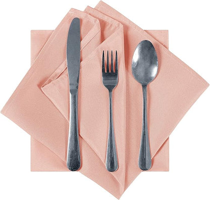 Cloth Napkins 17x17 inch Washable Polyester Dinner Napkins Soft Table Napkins for Wedding Party Dining Banquet(Dusty Pink,25PCS)