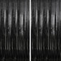 Crosize 8 Pack 3.3 x 9.9 ft Black Foil Fringe Curtains Party Decorations, Black Tinsel Curtain Backdrop for Parties, Door Streamers, Glitter Streamer Backdrop for Birthday Decoration