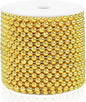 Craft String Pearls 6MM Pearl Bead, 66 Feet Gold Faux Pearl Garland Spool Roll Strand Wedding Party Decoration, Christmas Tree Decorations
