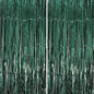 2 Pack Retro Green Foil Fringe Backdrop Curtains, Tinsel Streamers Party Decorations, Fringe Backdrop, Door Shimmer for Christmas