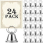 24 Pcs Table Number Holders Place Card Holders for Table 2 Inch Ring Clip Bell Number Holder Metal Picture Holder for Wedding Christmas Restaurant Home Photo Office Memo(Silver,Ring)