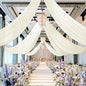 4 Panels Ivory Ceiling Drapes for Wedding 5ftx20ft Sheer Drapery Chiffon Fabric Arch Draping Curtains for Party Ceremony Birthday Baby Shower Reception Stage Ceiling Decorations