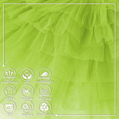 Lime Green Tulle Fabric Roll 6 Inch X 300 FT (100 Yards) Matte Tulle Ribbon Netting Mesh Spool for DIY Tutu Skirt Wedding Bow Gift Wrapping Baby Shower Christmas Party Halloween Decorations