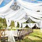 6 Panels White Wedding Ceiling Drapes 5ftx40ft Ceiling Drapes Chiffon Fabric Arch Draping Sheer Curtains Soft Drapery Draping Wedding Ceiling Decorations for Party Ceremony Stage Swag