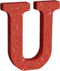 TONIFUL 8 Inch Red Glitter Letter U Table Centerpiece A-Z Red Birthday Party Decorations,Red Alphabet U for Birthday,Chrismas,Graduation,Bridal Shower,Wedding,Anniversary Party Supplies
