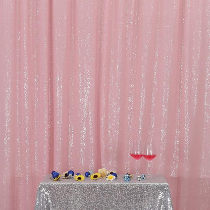 Poise3EHome 6FT x 8FT Pink Sequin Backdrop Photography Backdrop Curtain for Party Decoration, Pink