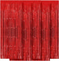 5 Pack Red Fringe Backdrop Curtains 3.2ft x 8.2ft Tinsel Foil Fringe Curtains Tinsel Backdrop Streamers for Birthday Party Decoration Christmas New Year Party Decorations (Red)