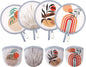 4Pcs Bohemian Round Foldable Hand Fan Japanese Foldable Fan Style Handheld Compact Cooling Fans,Round Folding Fan for Outdoor Games,Xmas Decoration,Festival,Party Favors,Travel,Events