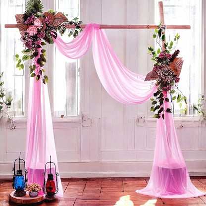 MDS Halloween Chiffon Draping Fabric - 2 Panel, 30" Wide x 75ft Long - Sheer Spooky Arbor & Canopy Drapery for Haunted House Backdrops, Party Ceilings, DIY Costumes & Themed Events - Bubblegum Pink