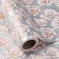 WRAPAHOLIC 30 Inch Jumbo Reversible Floral Wrapping Paper - 30 Inch X 33 Feet - Siver Floral Design for Wedding, Birthday, Mothers Day, Baby Shower, Anniversary, Bridal Shower
