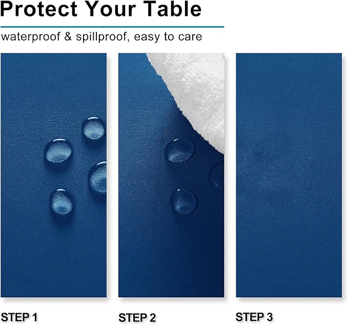 Hiasan Royal Blue Tablecloth for Square Tables - Waterproof and Spillproof Washable Fabric Table Cloth for Dining Room Kitchen Party, 70 x 70 Inch