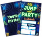 Glow Trampoline Birthday Invitations, Let's Jump & Party Birthday Invite Cards（20 Count) With Envelopes, Neon Double-Sided Fill In Style Invite Cards For Boys & Girls, Birthday Party Supplies-B07