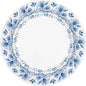 Charmount Large Paper Plates, 100pcs Disposable, Blue Flower Printed, Soak & Cut Proof for Parties & Daily Use