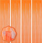 4 Pack Orange Foil Fringe Backdrop Curtains, Tinsel Streamers Birthday Party Decorations, Fringe Backdrop for Graduation, Baby Shower, Gender Reveal, Disco Party
