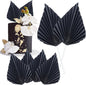 Gyufise 6Pcs Paper Palm Fan Cake Toppers Palm Spear Leaves Fan Cupcake Toppers Cake Insert Decorations Craft DIY Cake Bakeware Decoration for Birthday Party Wedding Party Decor Supplies Black