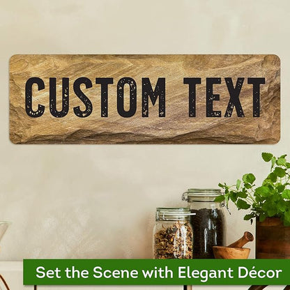 Custom Sign, Custom Street Sign, 11 Font Colors, 13 Font Styles, 4 Hole Options, 22 Sizes, 6x18 Inches, Rust Free DiBound, Fade Resistant, Made in USA by My Sign Center (Stone)