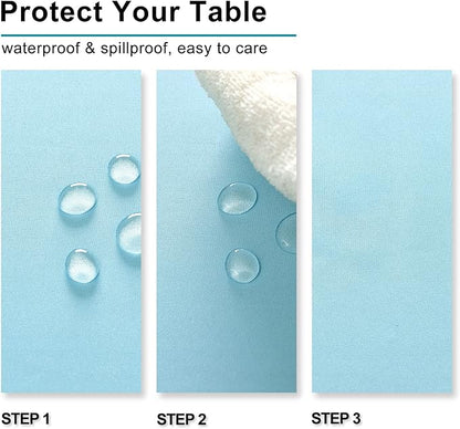 Hiasan Square Tablecloth - Spillproof and Waterproof Washable Table Cloth for Dining Room Kitchen Birthday Party, 54 x 54 Inch, Sky Blue