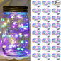 Fairy Lights 7Ft 20 LED Twinkle String Lights 3 Modes Battery Operated Waterproof Firefly Starry for Mason Jar Party Wedding Christmas Valentines Day Table Centerpieces(Rainbow, 24 Pack)