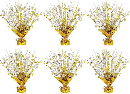 6 Pack Star Table Centerpieces for Party, Birthday Table Decorations for Kids Adults, Party Centerpieces for Tables for Wedding Baby Shower Graduation Holiday Event (Gold Silver)