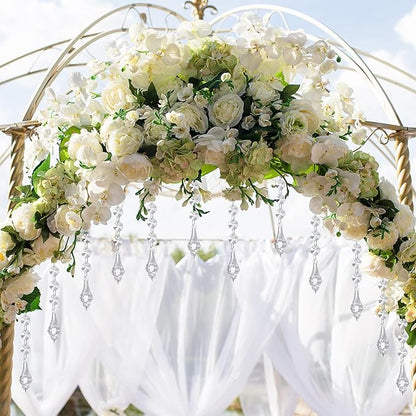 Nuenen 100 Pcs Hanging Crystals for Centerpieces Acrylic Chandelier Garland Beads Strands Prism Decorations Clear Teardrop Chandelier Crystals Pendant Wedding Home Garden Outdoor Ornaments(Lantern)