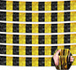 6 Pack 10 Feet Black Gold Foil Fringe Garland Metallic Tinsel Streamers Banner Wall Hanging Curtain Backdrop for Parade Floats, Birthday, Graduate, Mother's Day, Wedding Party Decoration