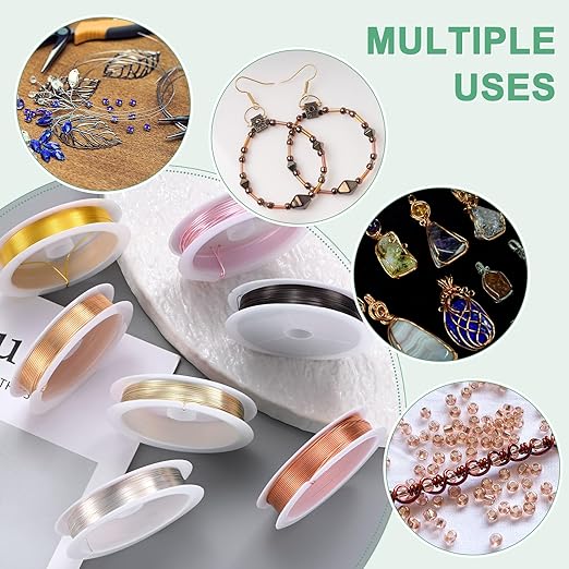 0.6 mm/22 Gauge Copper Wire for Jewelry Making, 13.1FT Copper Beading Craft Wire for Jewelry/Weaving/DIY Crafting/Planting, Color-Retaining [4M, KC-Gold]