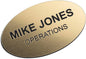 Custom Engraved Name Tag Badges – Personalized Identification with Pin or Magnetic Backing, 2.8 Inch Oval, Radiant Gold/Black