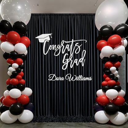 30ft x 10ft Thick Champagne Backdrop Curtains for Parties, 6 Panels 5ft x 10ft Non See Through Black Polyester Wedding Drapes Photo Backdrop for Birthday Party Graudation Photography Home Decor